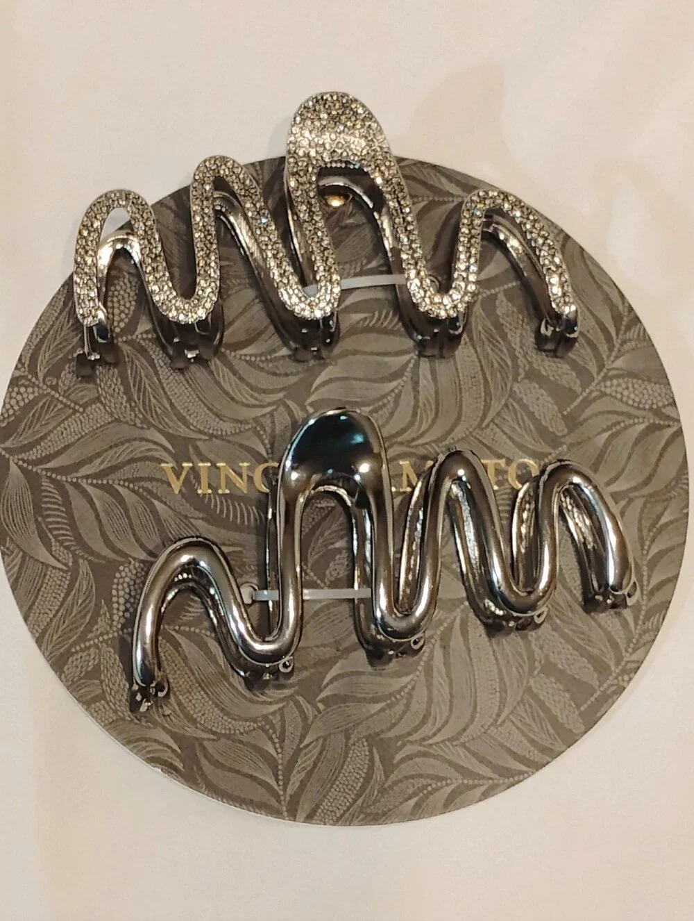 Vince Camuto Shimmering Silver Wave Hair Clips - Set of 2